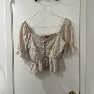 Miami Beige Peplum Blouse